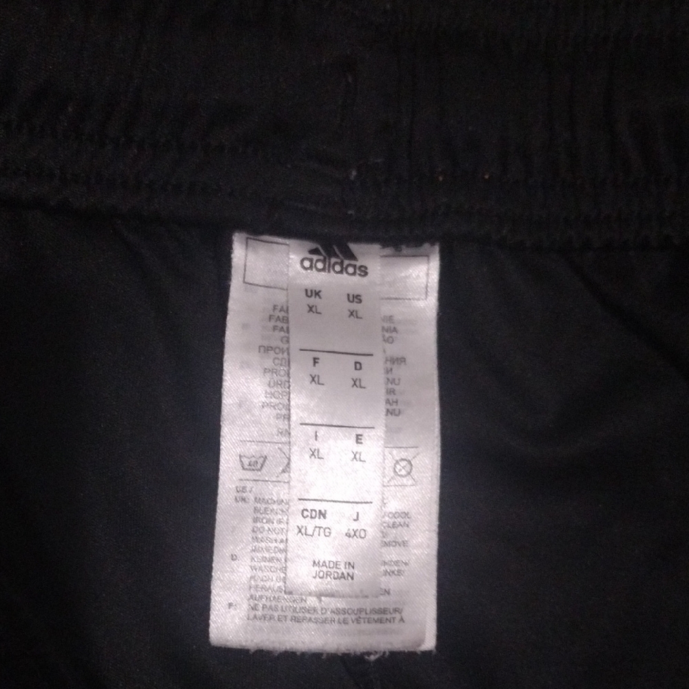 Adidas Men's Black Athletic Shorts with White Stripes - Picture 2 of 7